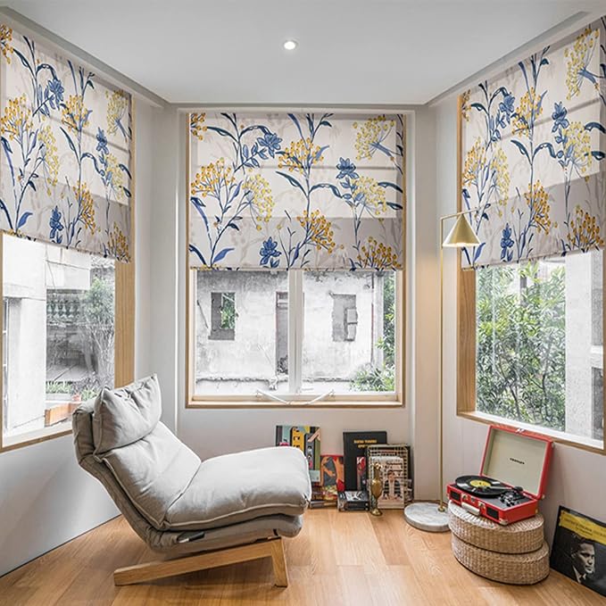 Flora-pattern-Roman-blinds