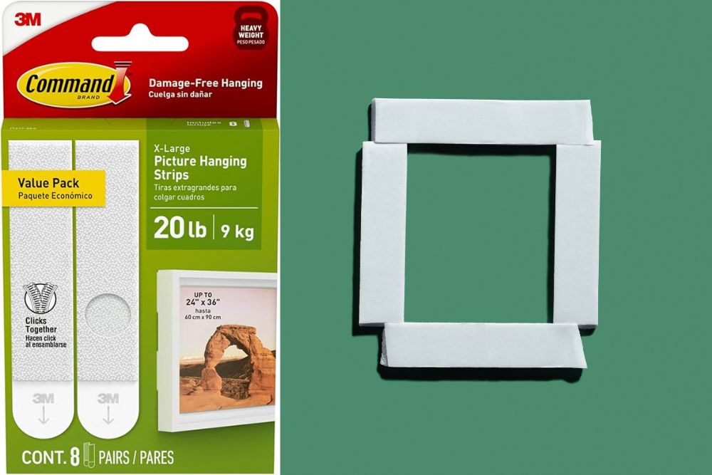 Adhesive Strips to hang artwork