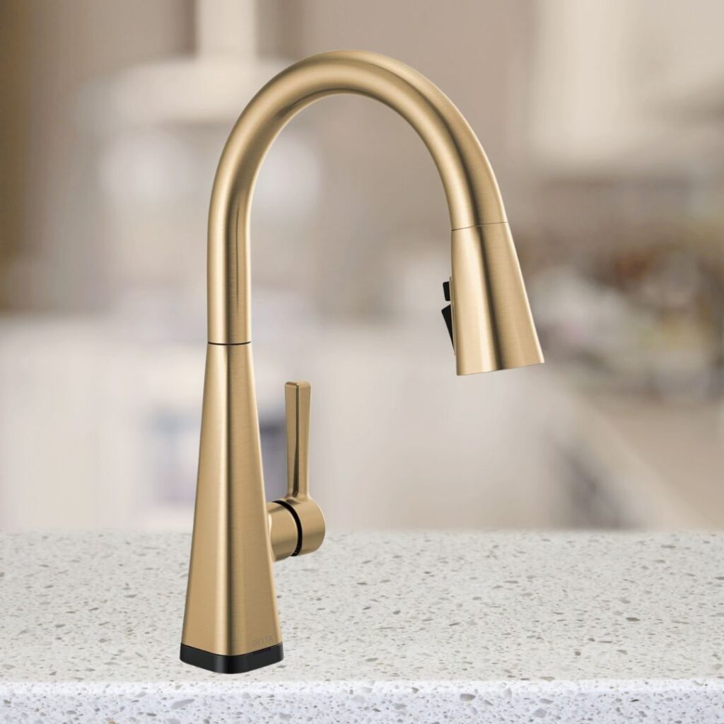 Delta Lenta Brushed Gold Touch Kitchen Faucet-1