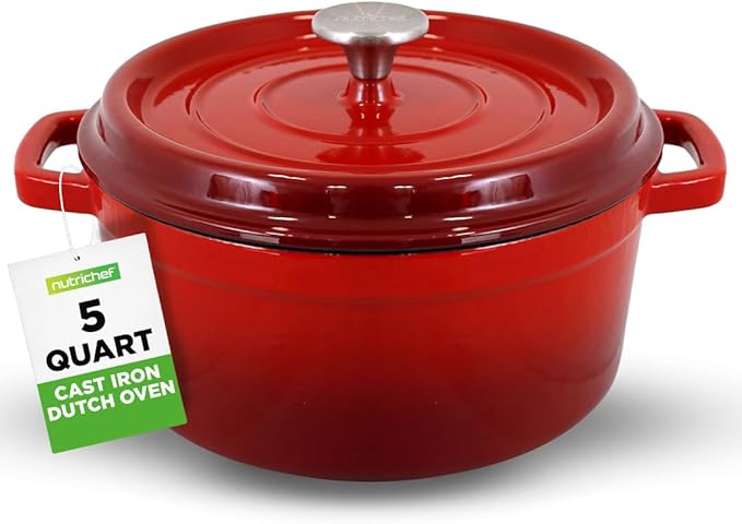 NutriChef Enameled Cast Iron Dutch Oven