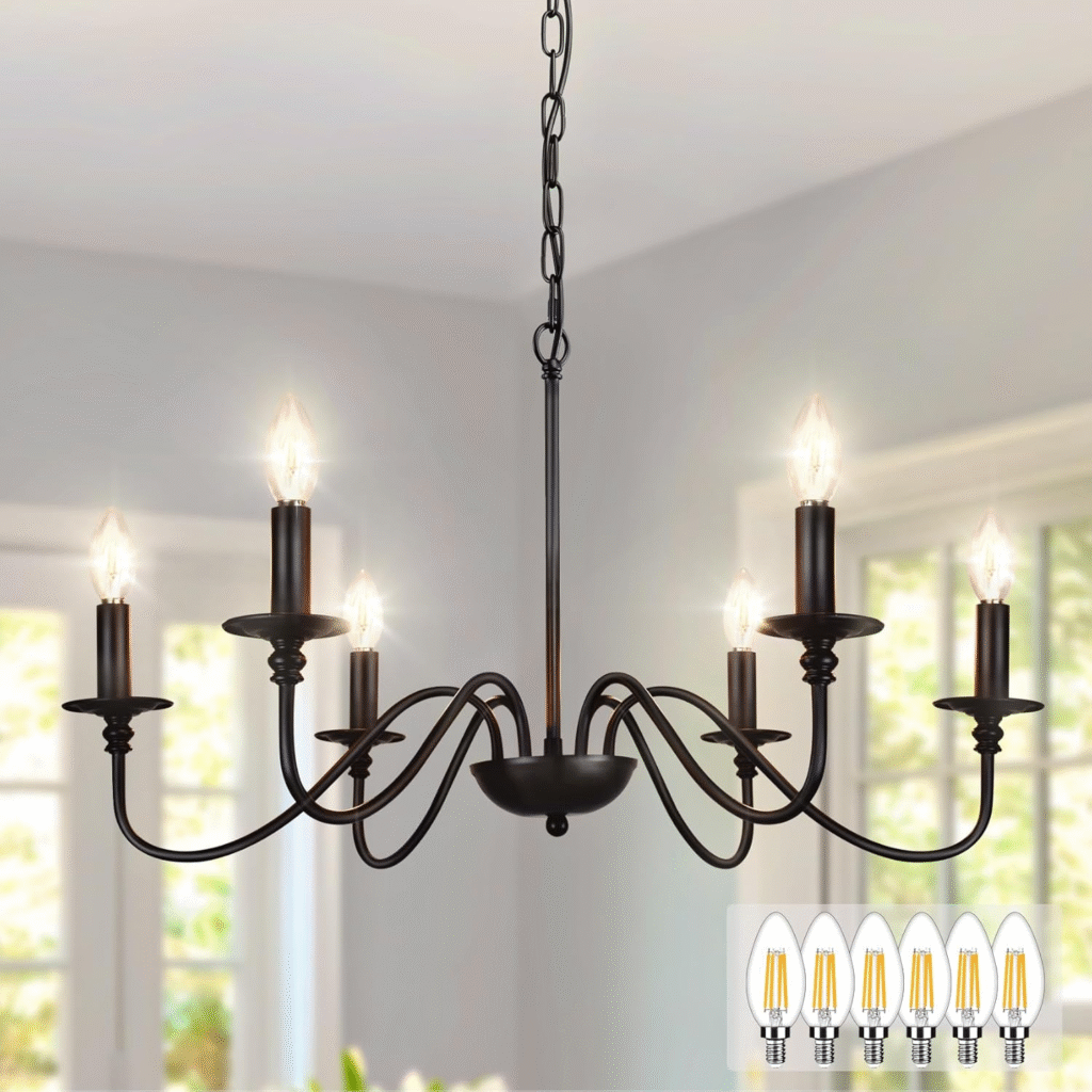 Rustic Candelabra Chandelier Farmhouse style lighting