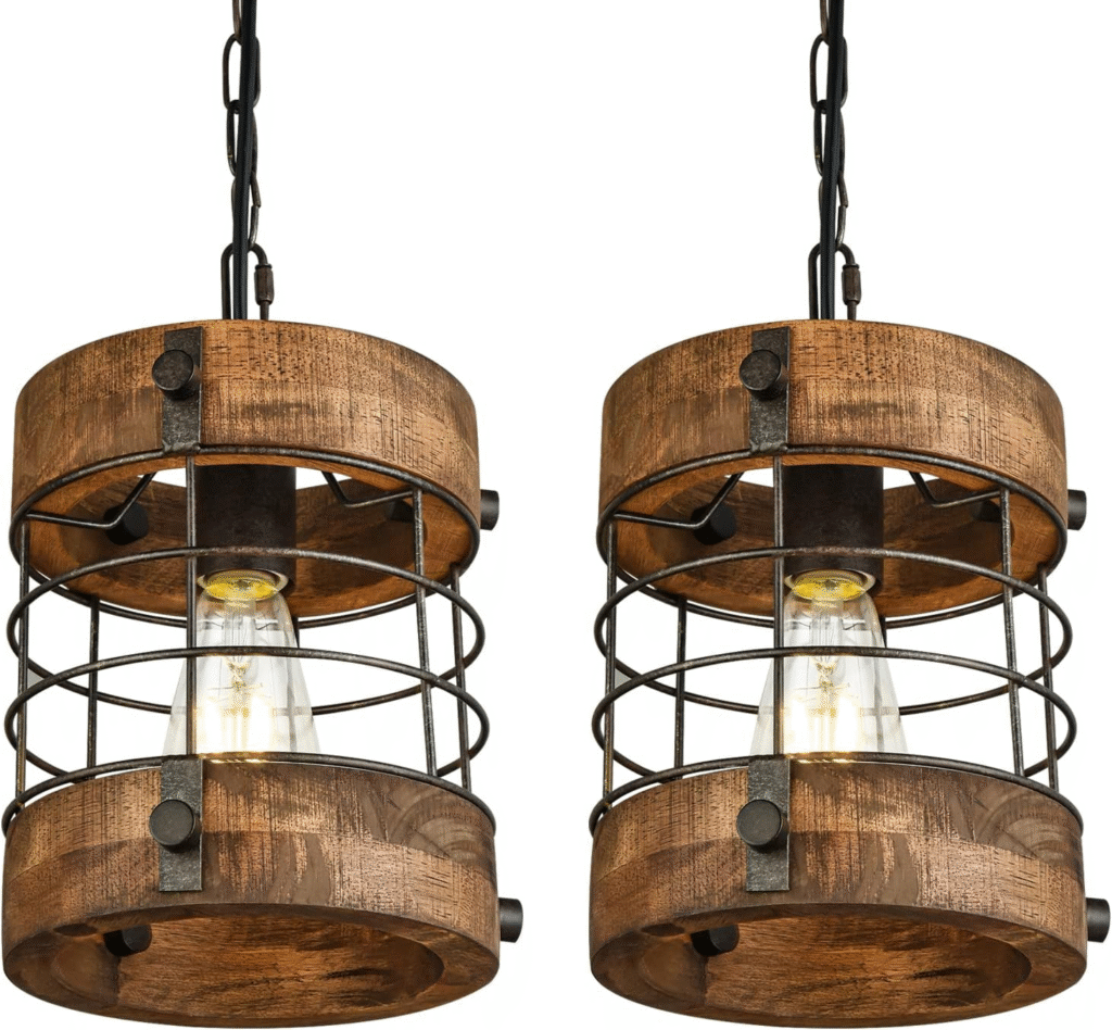 Retro Round Cage Pendant Farmhouse Light