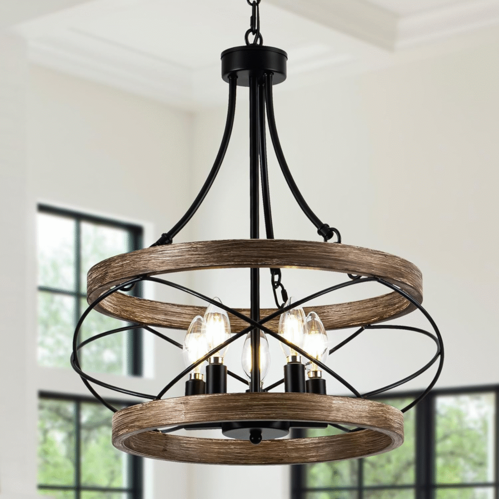 Vintage Drum Chandelier Farmhouse light