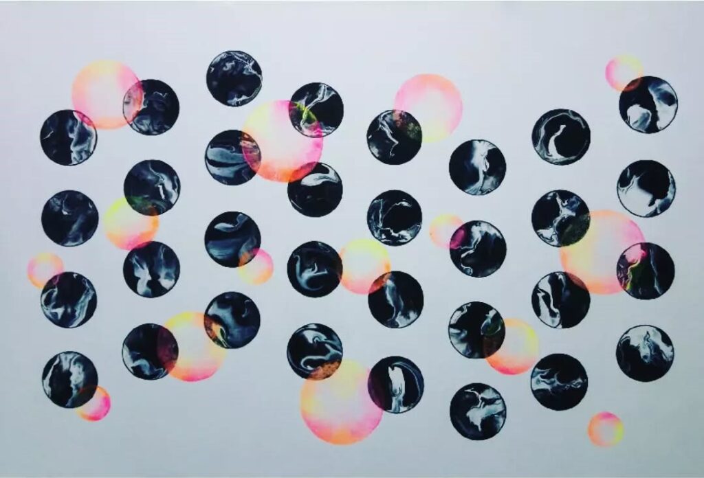 Kat Yew Dancing Orbs & Coloured Bubbles