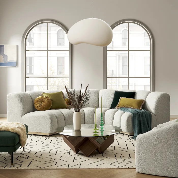 Marlow Performance Bouclé Curve Sofa