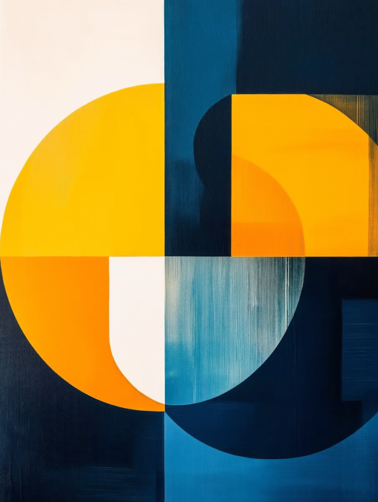 “Bauhaus Geometric Abstract” Abstract Art Painting by Andrea Pallang