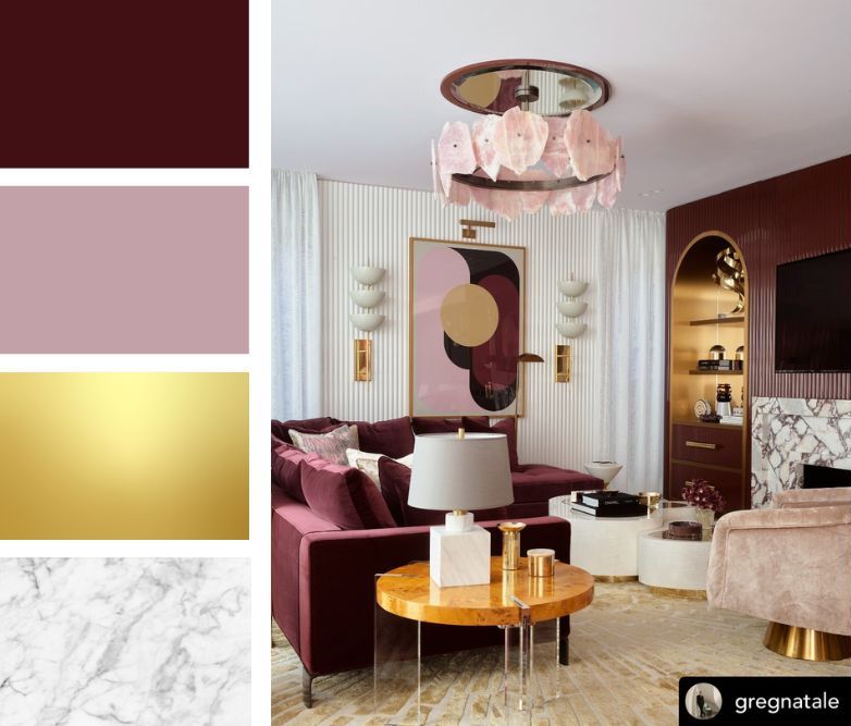 Luxe Drama: Burgundy and Blush with Gold Accents