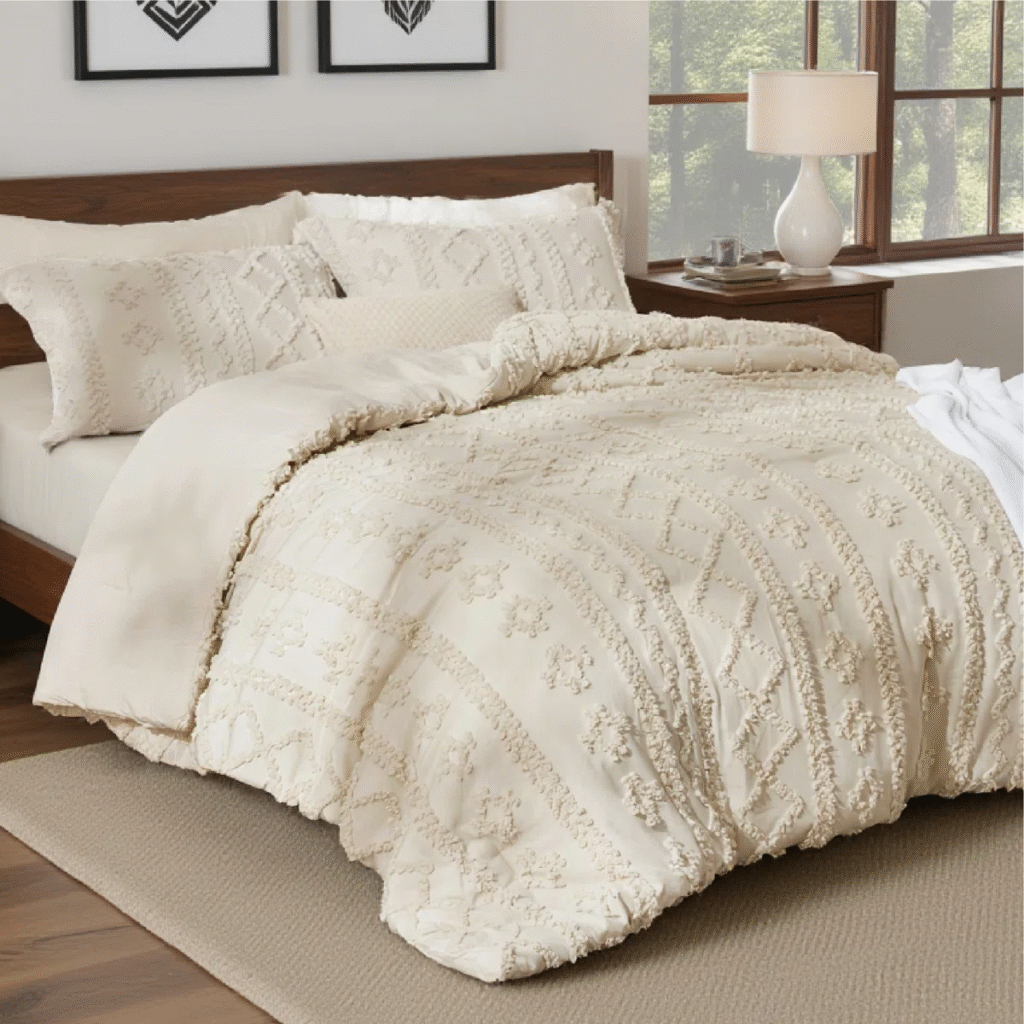 Bedsure Farmhouse Shabby Elegance Tufted Boho Comforter Set (60% Off)