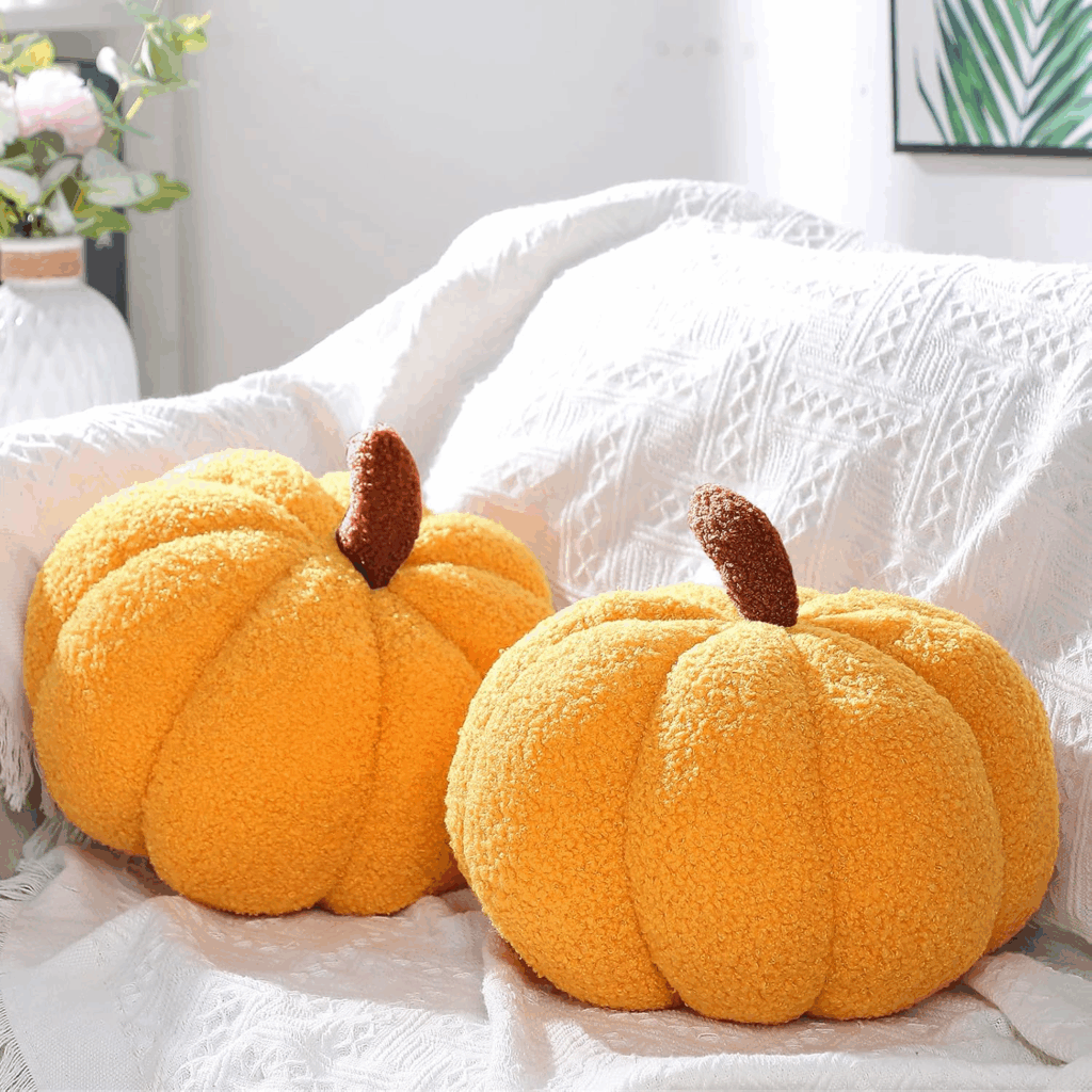 Soft Seasonal Pumpkin Throw Pillow