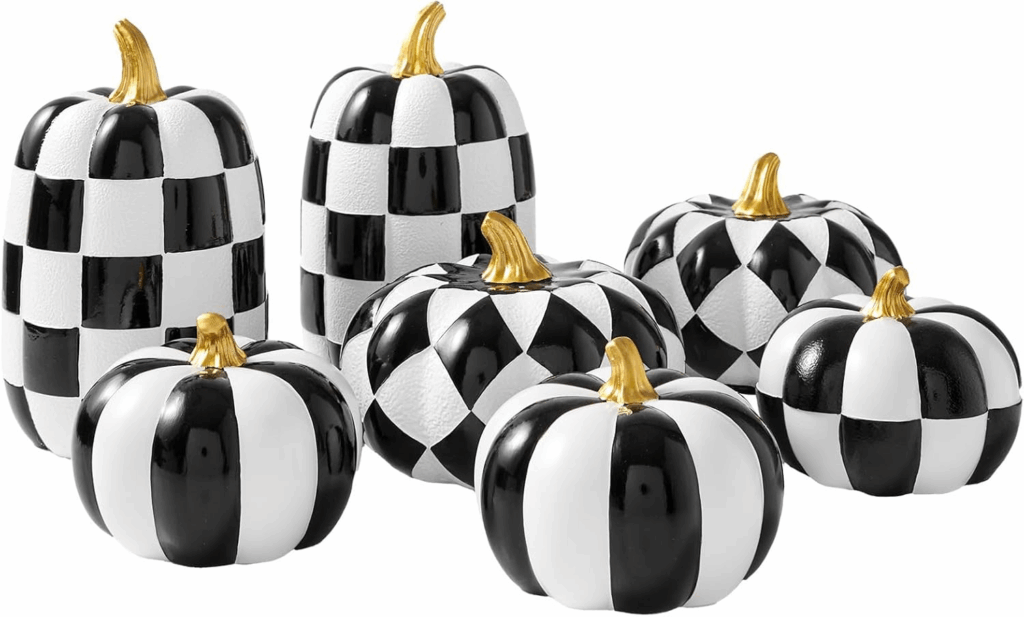 Monochrome Sophistication Decorative Pumpkins Set