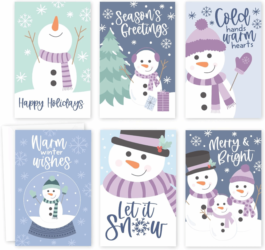 Snowman Christmas Holiday Cards