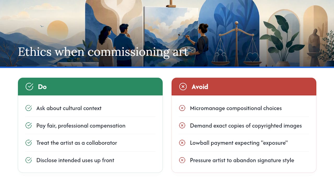 Ethical Considerations When Commissioning Art — overview diagram