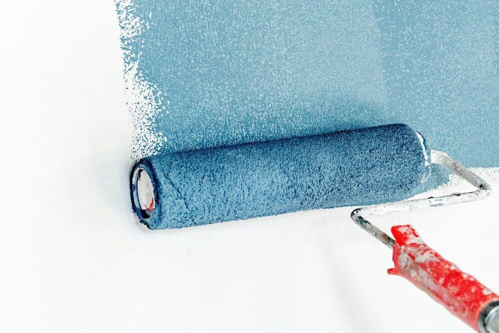 blue paint brush