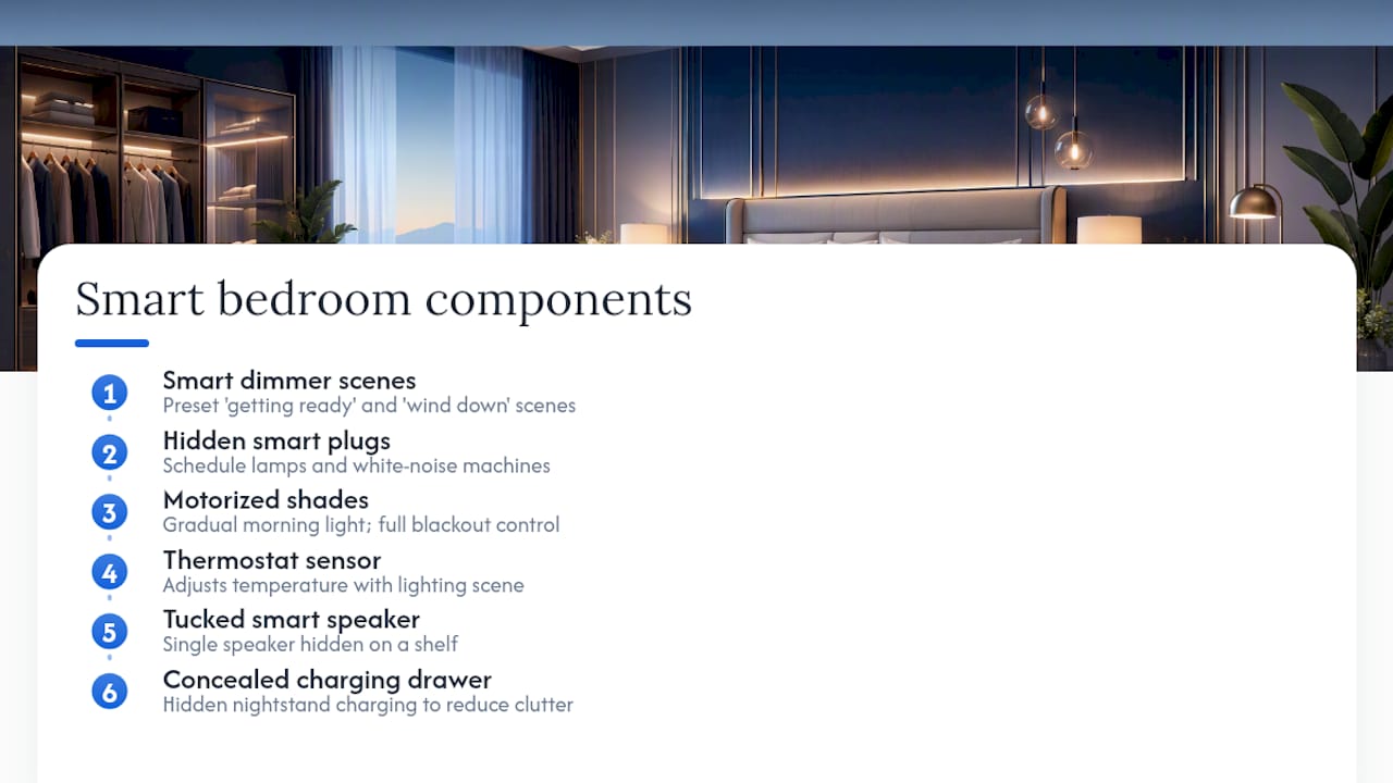 Discreet smart bedroom control components