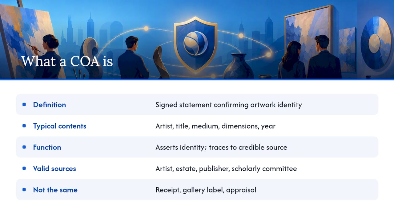 What Is a Certificate of Authenticity in Art? — overview diagram