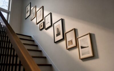 6-Step Damage-Free Staircase Gallery Wall: Slope-First, No Holes