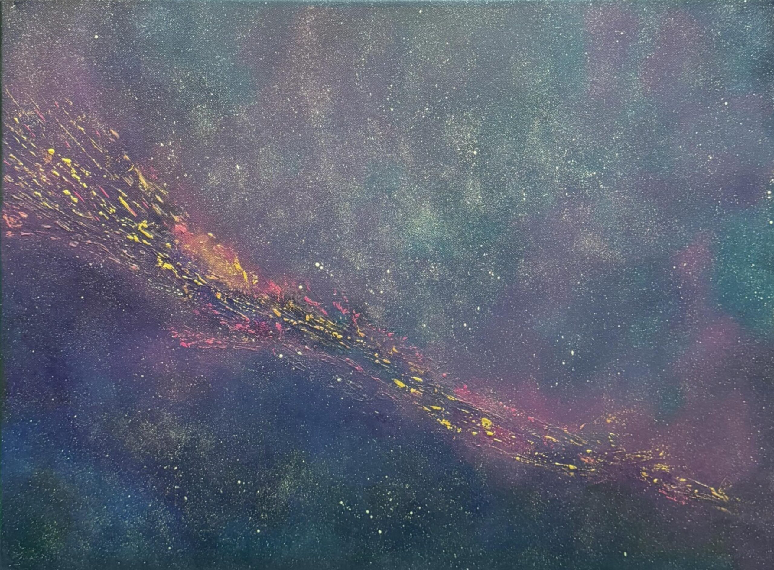 Beyond the Universe Galaxy art painting by Kat Yew
